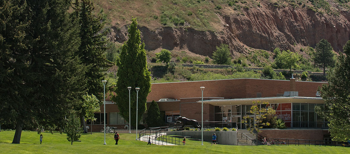 Pond Student Union Building. View from the quad