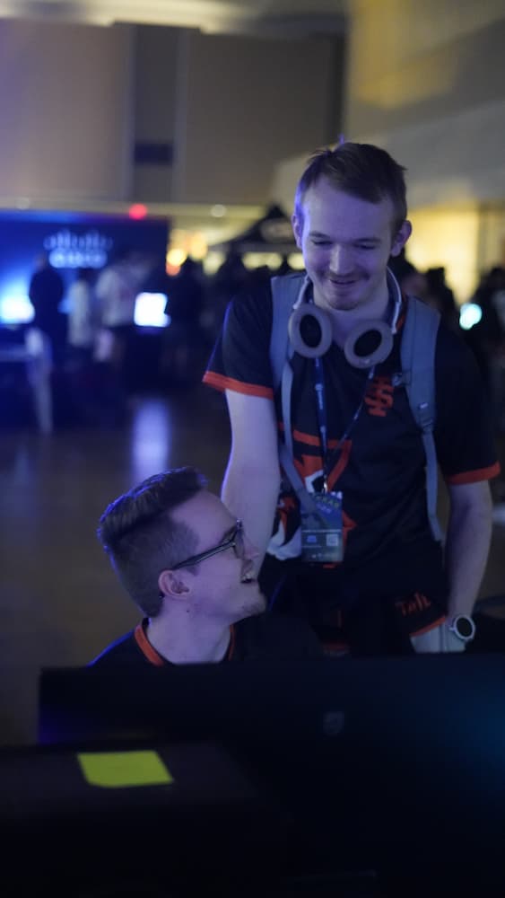 Emory & Ian laughing and enjoying the tournament experience