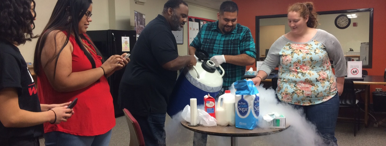 2019 Ice cream social, making ice cream with dry ice.