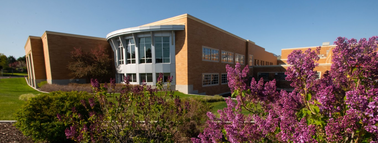 Picture of campus recreation building in the spring