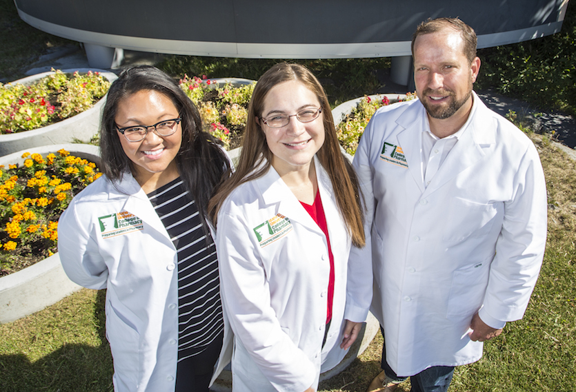 Picture of students Tiffany Ma and Janelle Solbos and ISU Alaska Programs Assistant Dean Tom Wadsworth