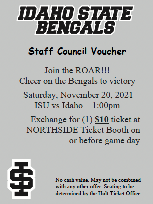 Voucher for $10 Tickets to November 20 football game