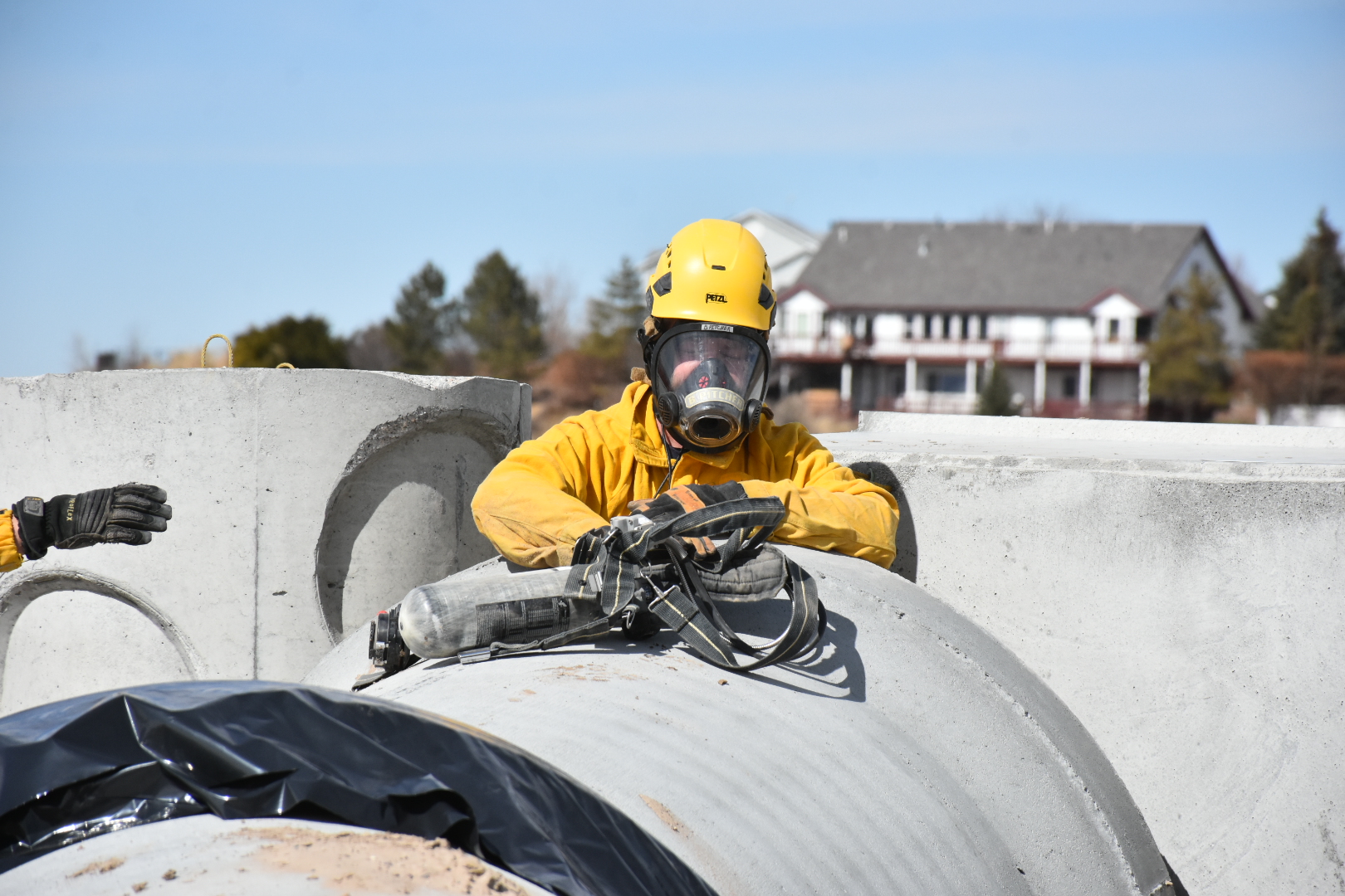 A man trains at the Disaster Relief COmplex