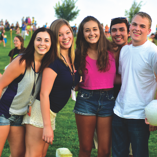 A group of happy students