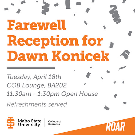 poster for Dawn Konicek's retirement