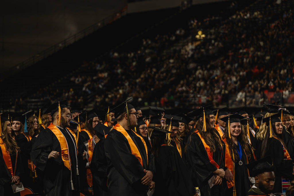 A group of graduates in ICCU dome
