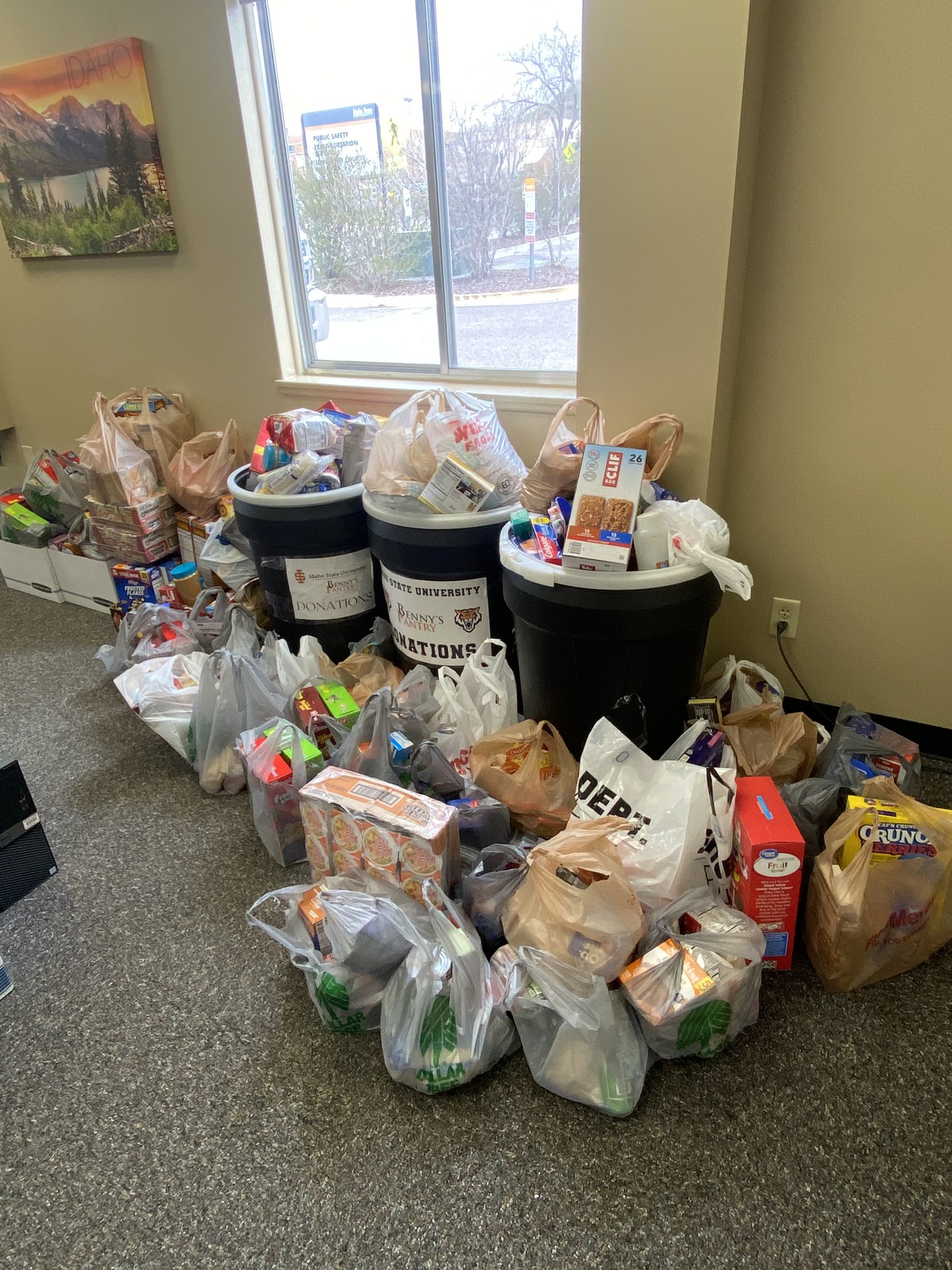 Food collected for Benny's Pantry totaling over 1200 pounds