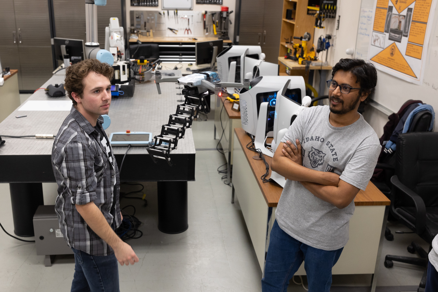 Two students in a lab