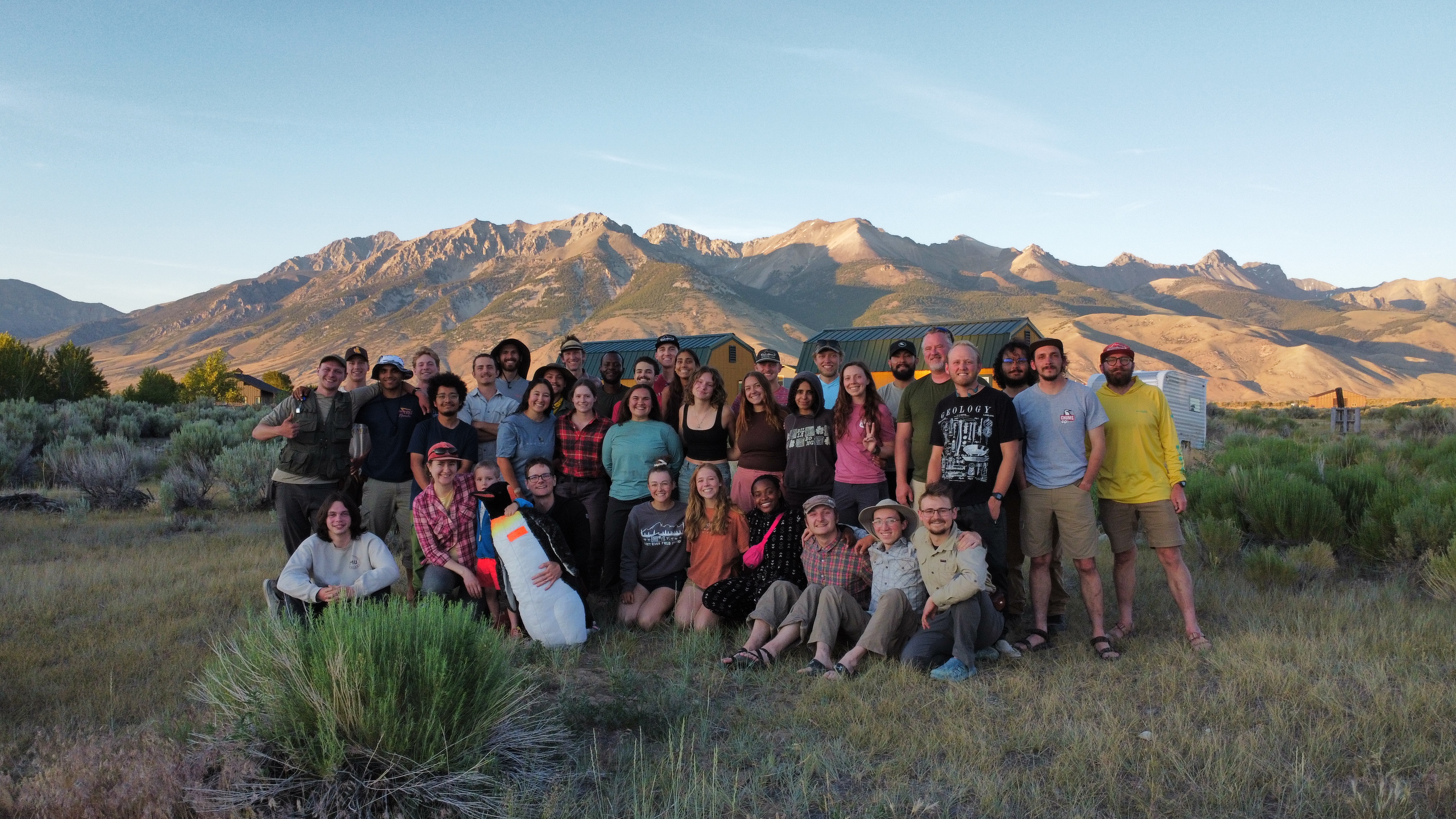 group of students and professors at the 2025 geology field camp near Mackay, ID