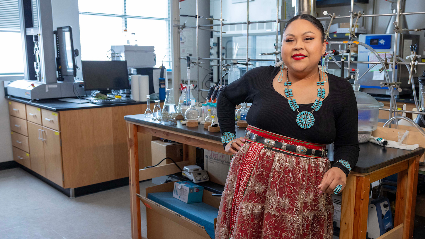 Veronica Miller in a lab