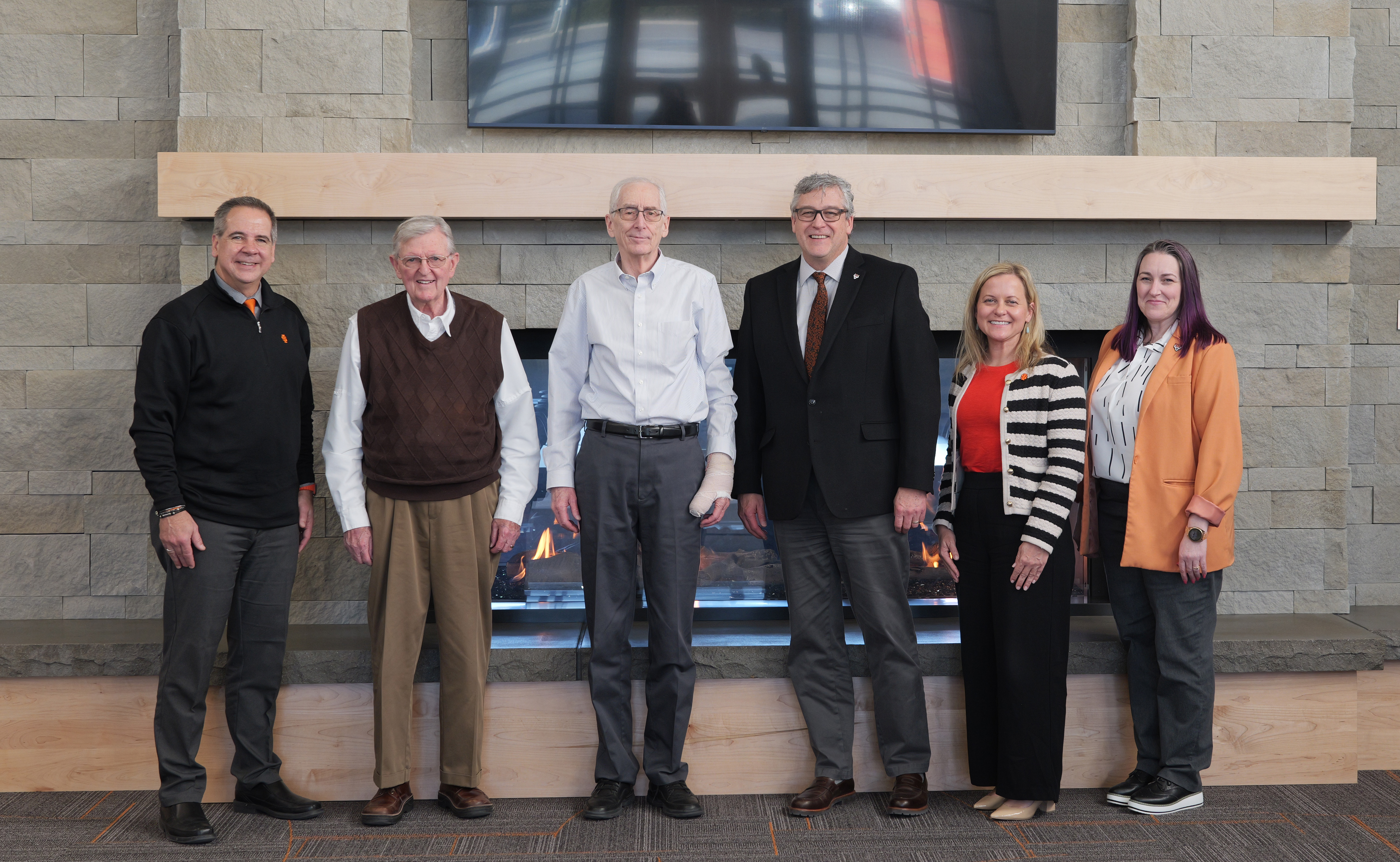 Kasiska Family Foundation and ISU Employees accept contribution at the ICCU Bengal Alumni Center