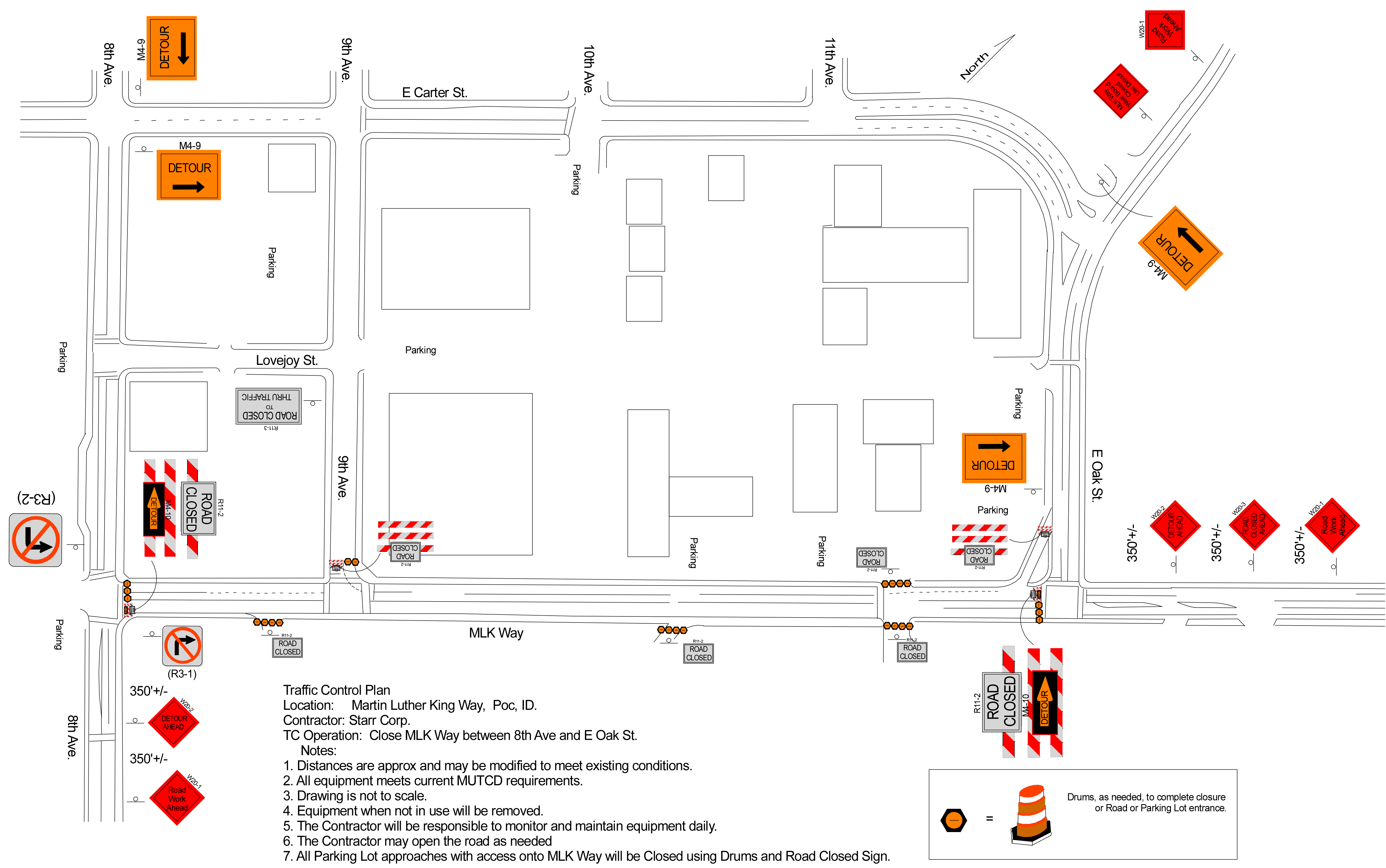 MLK Road Closure Plan