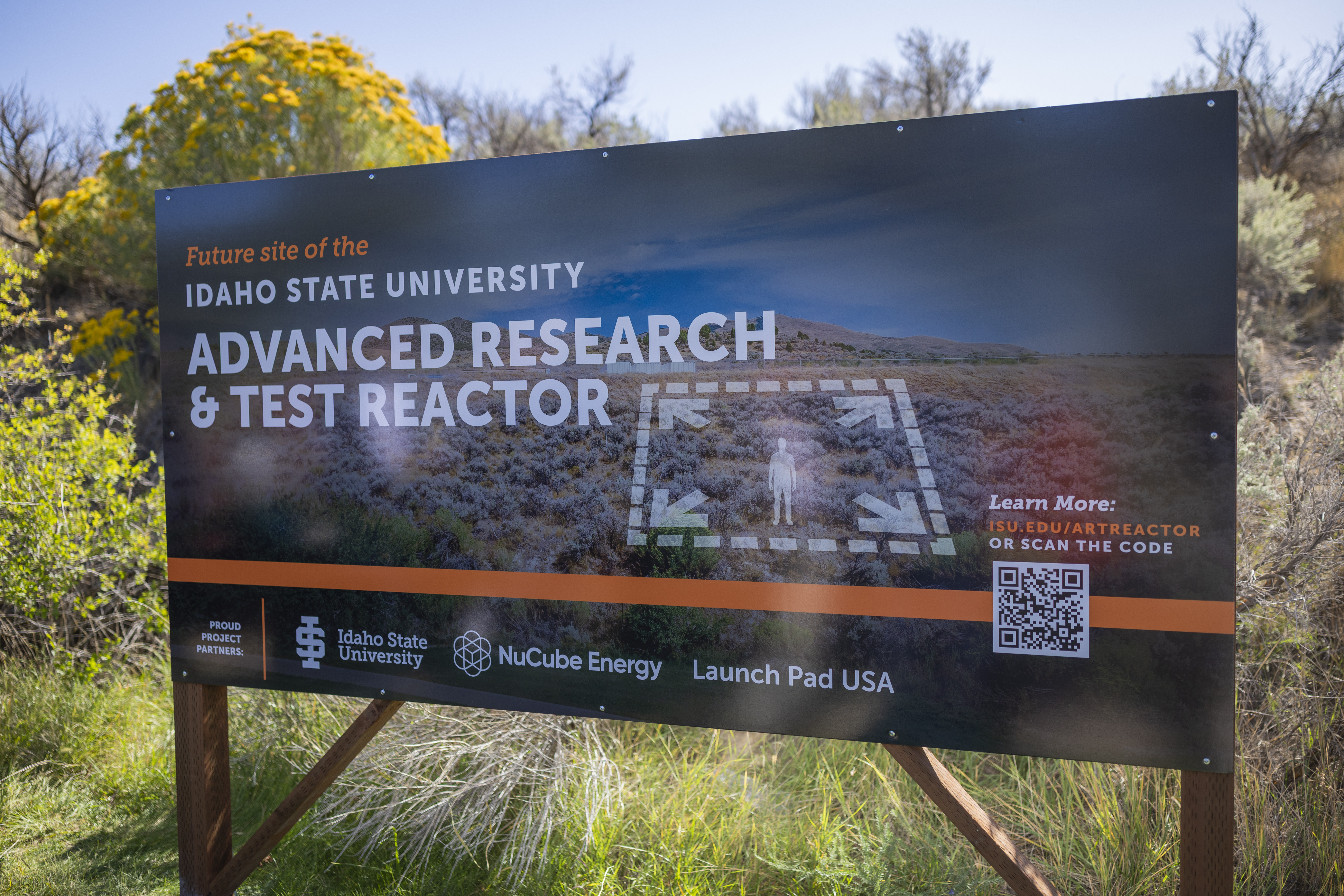 A sign announcing the location of ISU's Advanced Research and Test Reactor