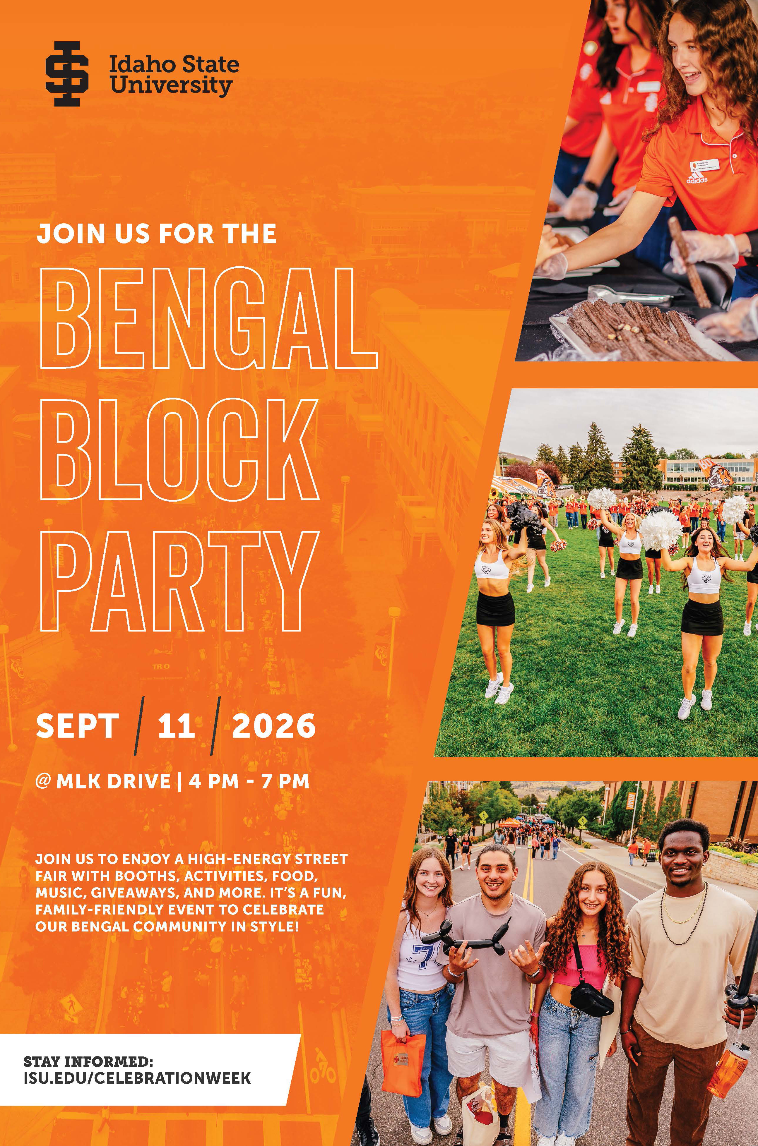 Join us for the Bengal Block Party September 11 2026 on MLK Drive from 4 to 7 pm
