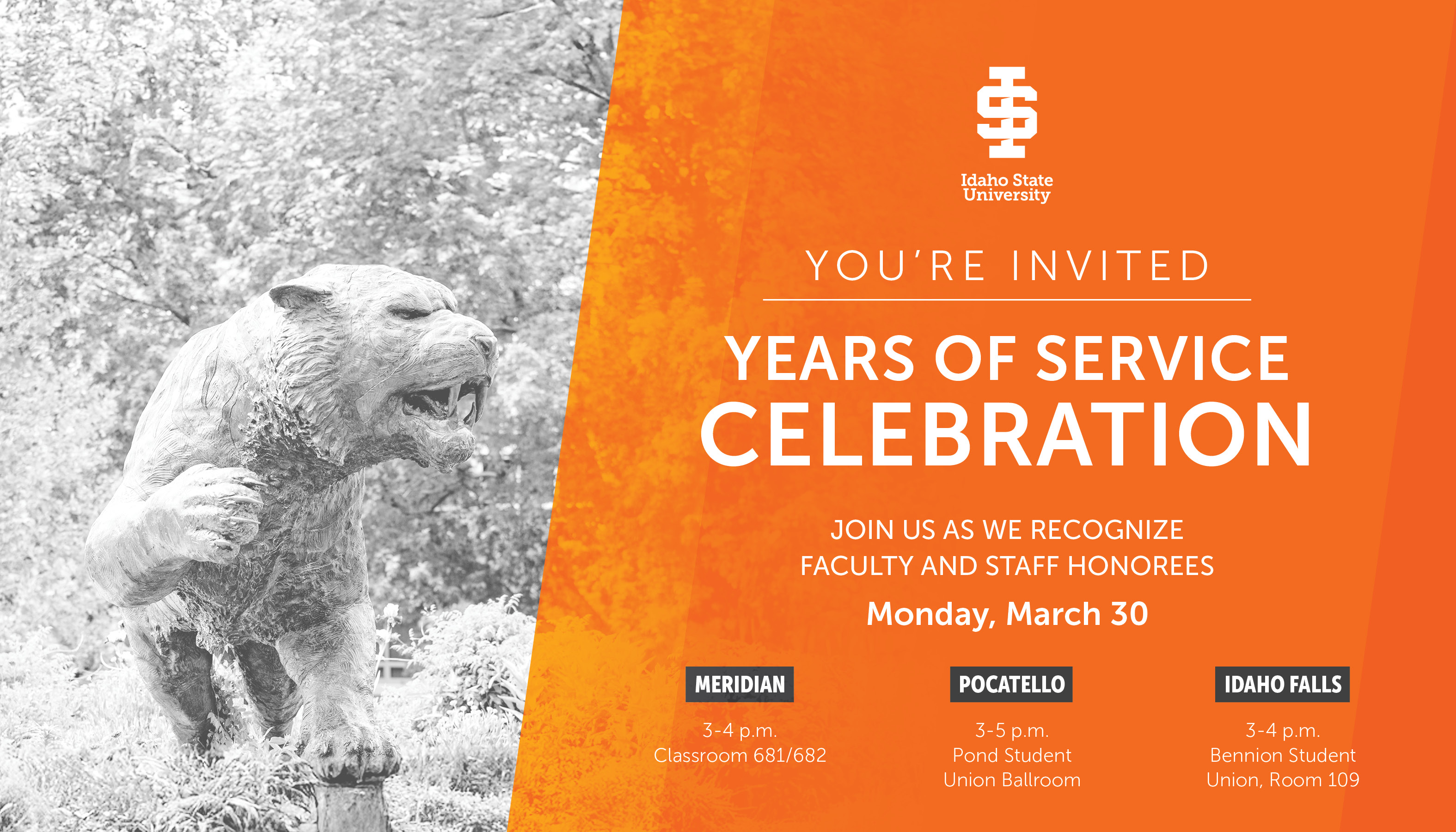 Staff and Faculty Years of Service Recognition Celebration Monday, March 30