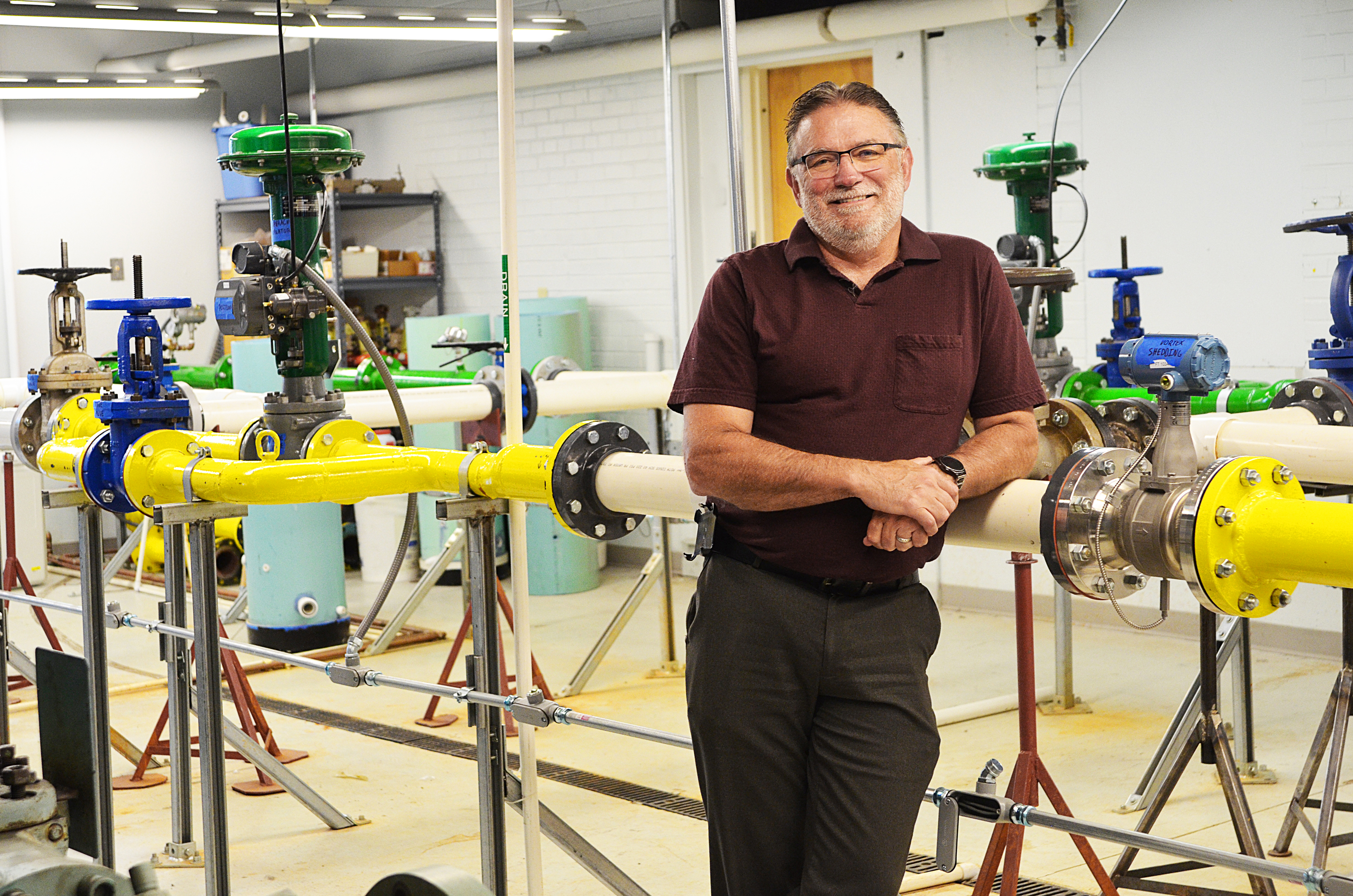 Vince Bowen in an engineering lab at Idaho State Unviersity