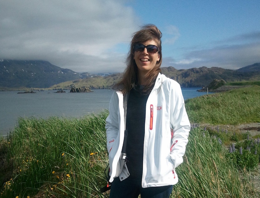 Professor Reedy Maschner picture on a bluff overlooking Adak.