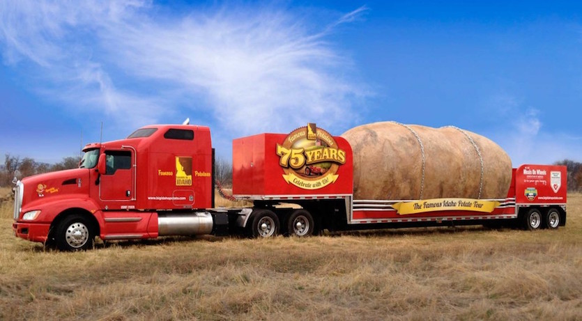a photo of the Idaho Potato Commission's big potato truck