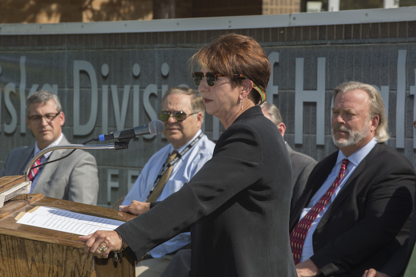 Linda Hatzenbuehler at Kasiska Division of Health Sciences naming ceremony.