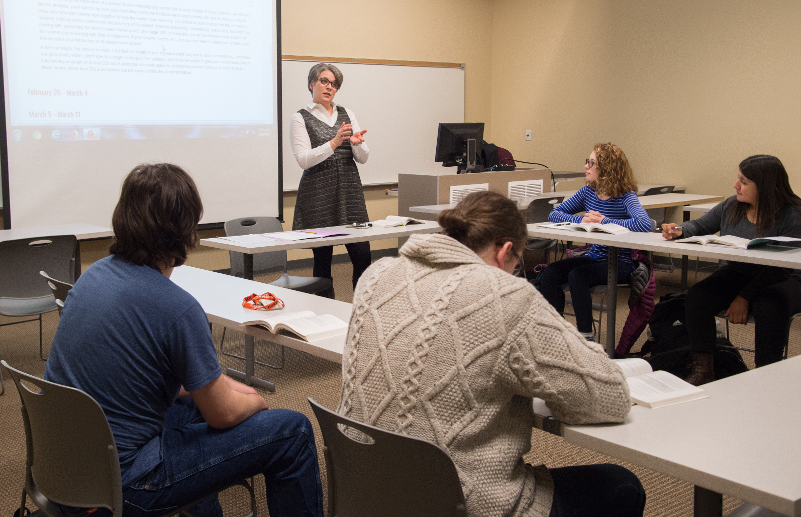 Students in an early college class on Idaho State's campus