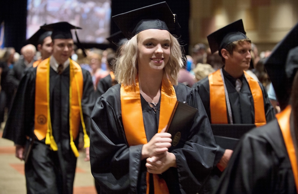 Graduates at last year's Meridian commencement