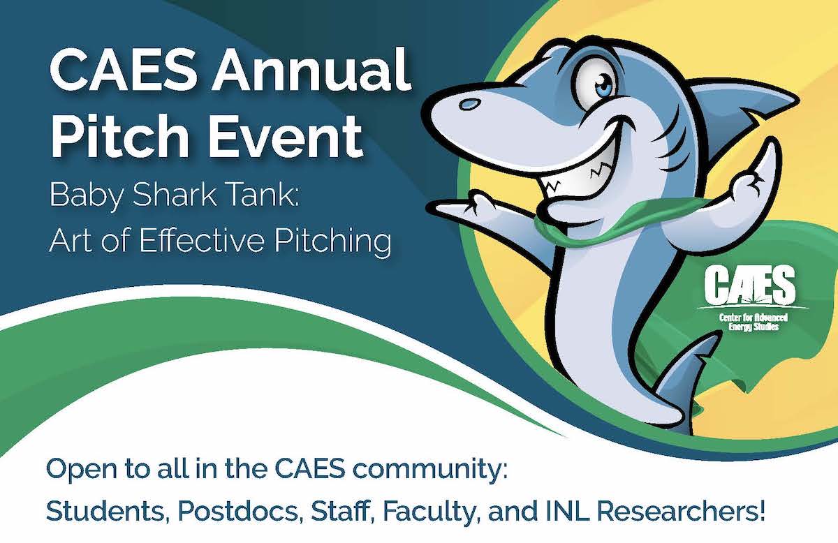 Event poster for CAES shark tank competition