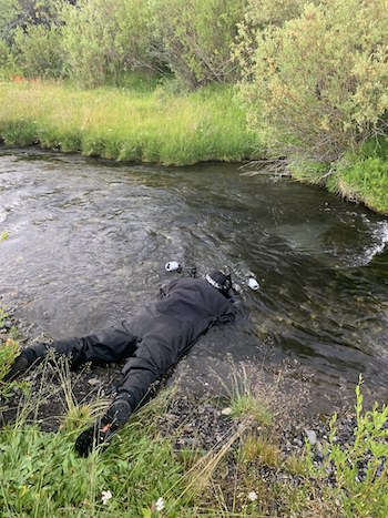 Professor Ernest Keeley snorkeling