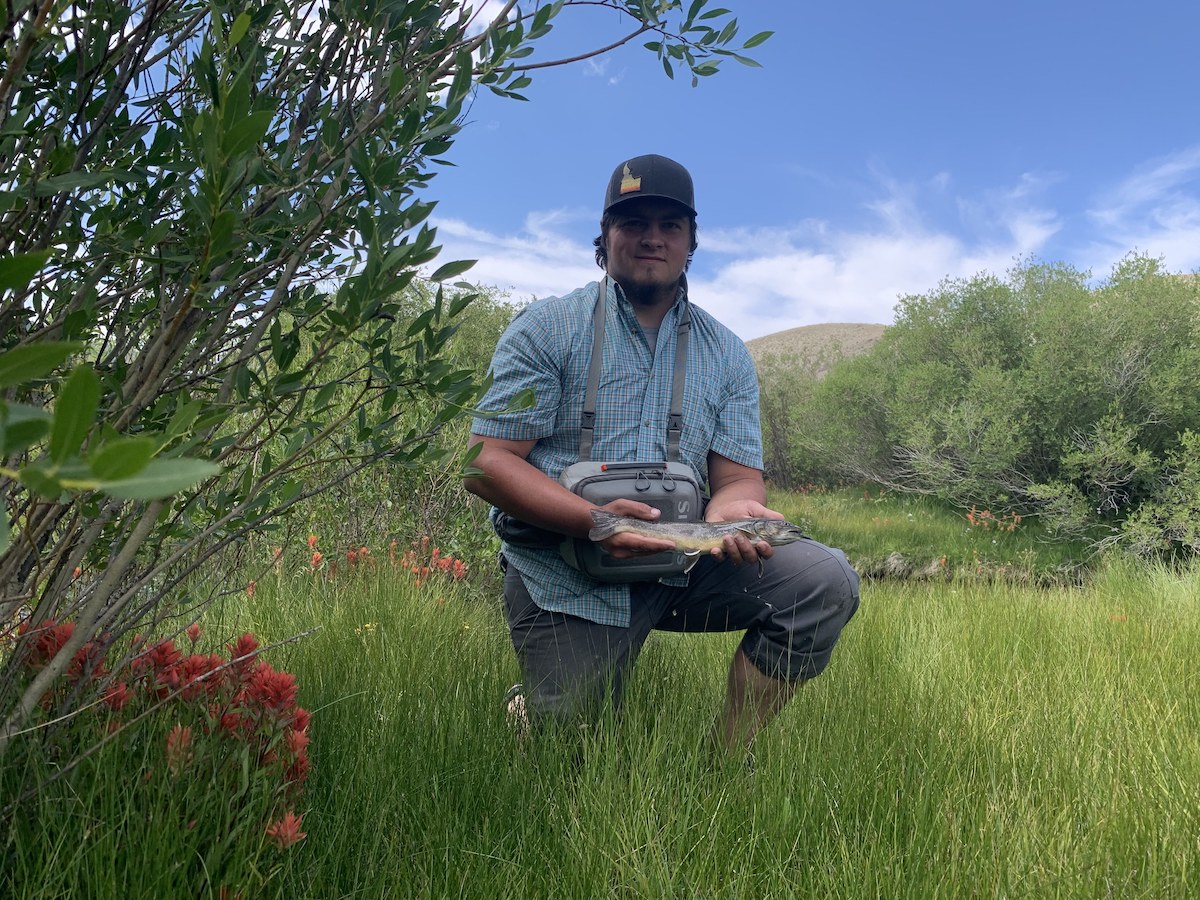 Zane Stephenson with bull trout