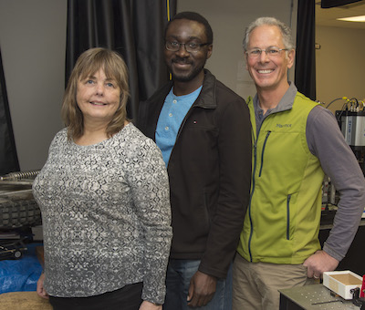 Three of the members of the research team, Lisa Lau, David Unobe and John Kalivas.