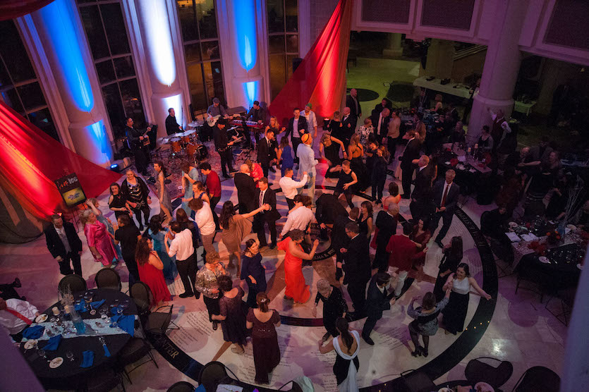 Photo of patrons dancing at gala.