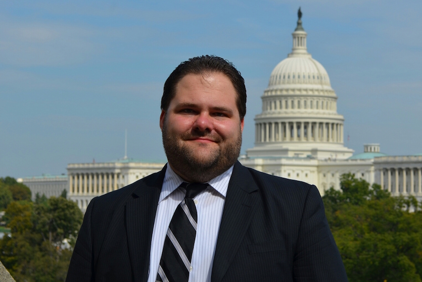 Photo of Steve Hernandez with U.S. Capitol in background