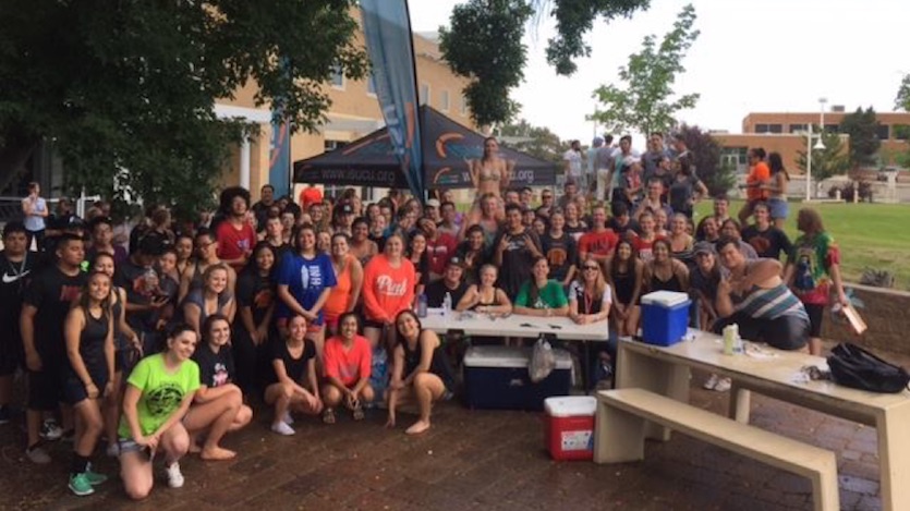 A photo of Bengal Bridge participants from summer 2017 out on the quad.