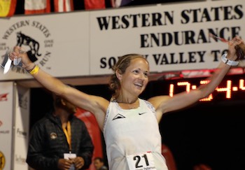 Peterson on Western States podium.