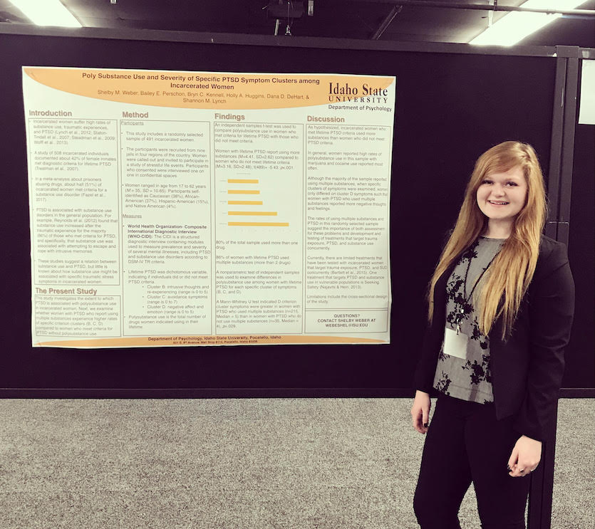 Shelby Weber with research poster