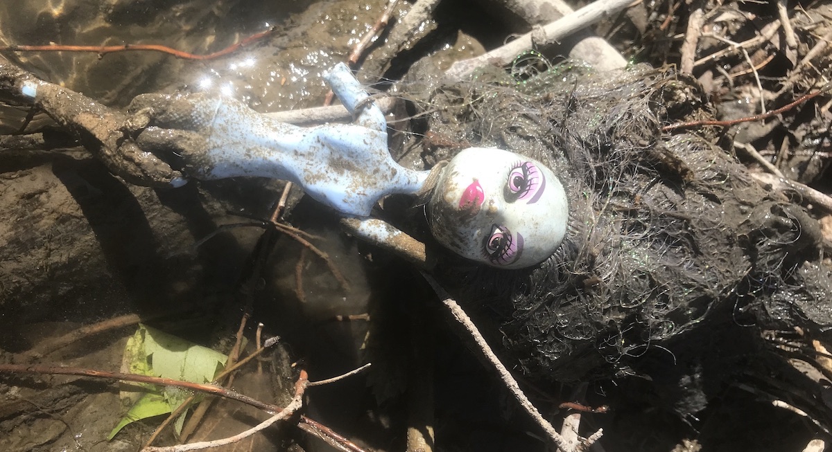 A discarded doll found in Portneuf River