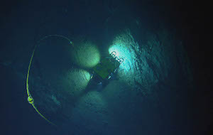 Submarine in deep water