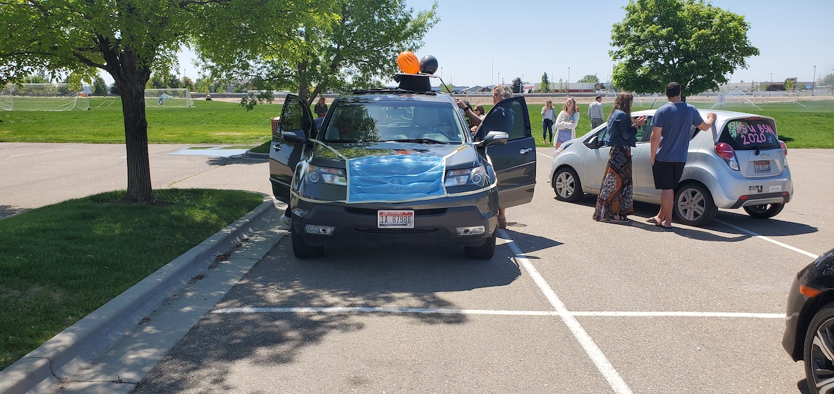 Car decorated for the parade.