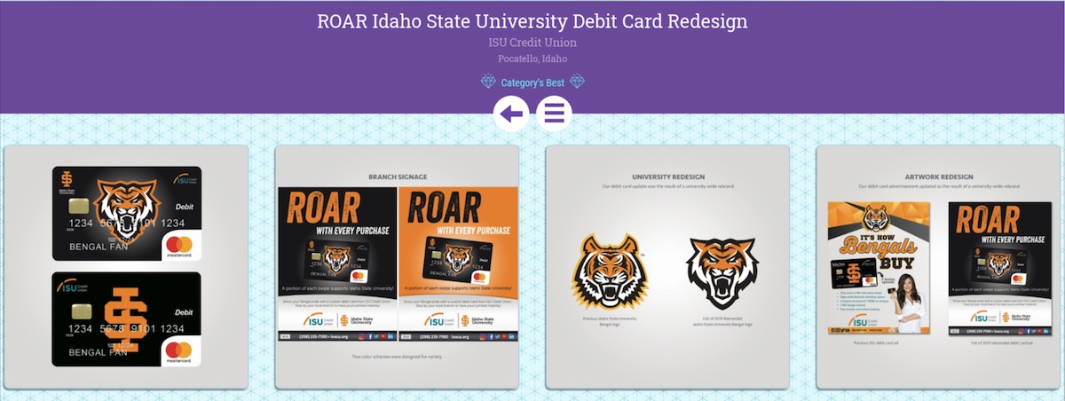 ISU Credit Union card designs.