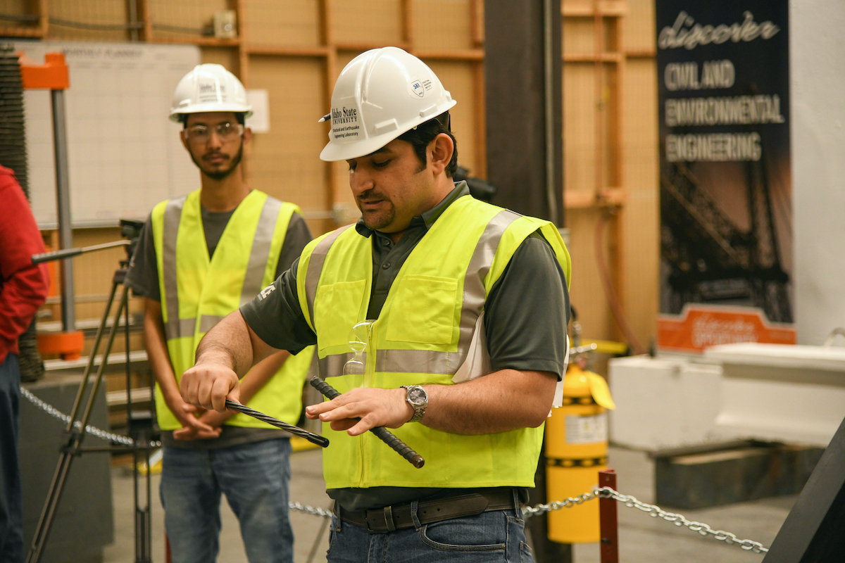 Dr. Mashal, in foreground, instructing students.