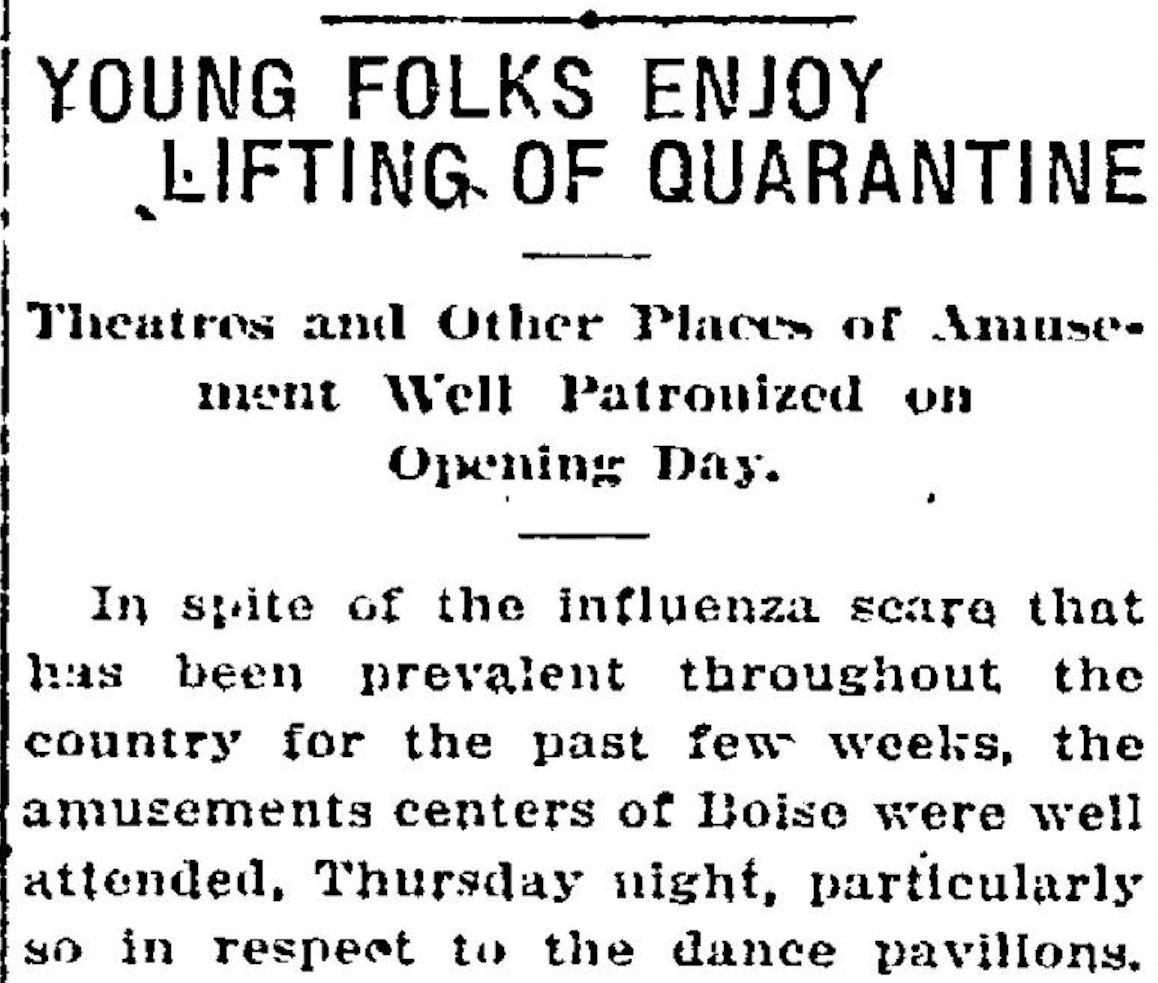 Young Folks Enjoy Lifting of Quarantine 1918 newspaper article clipping photo