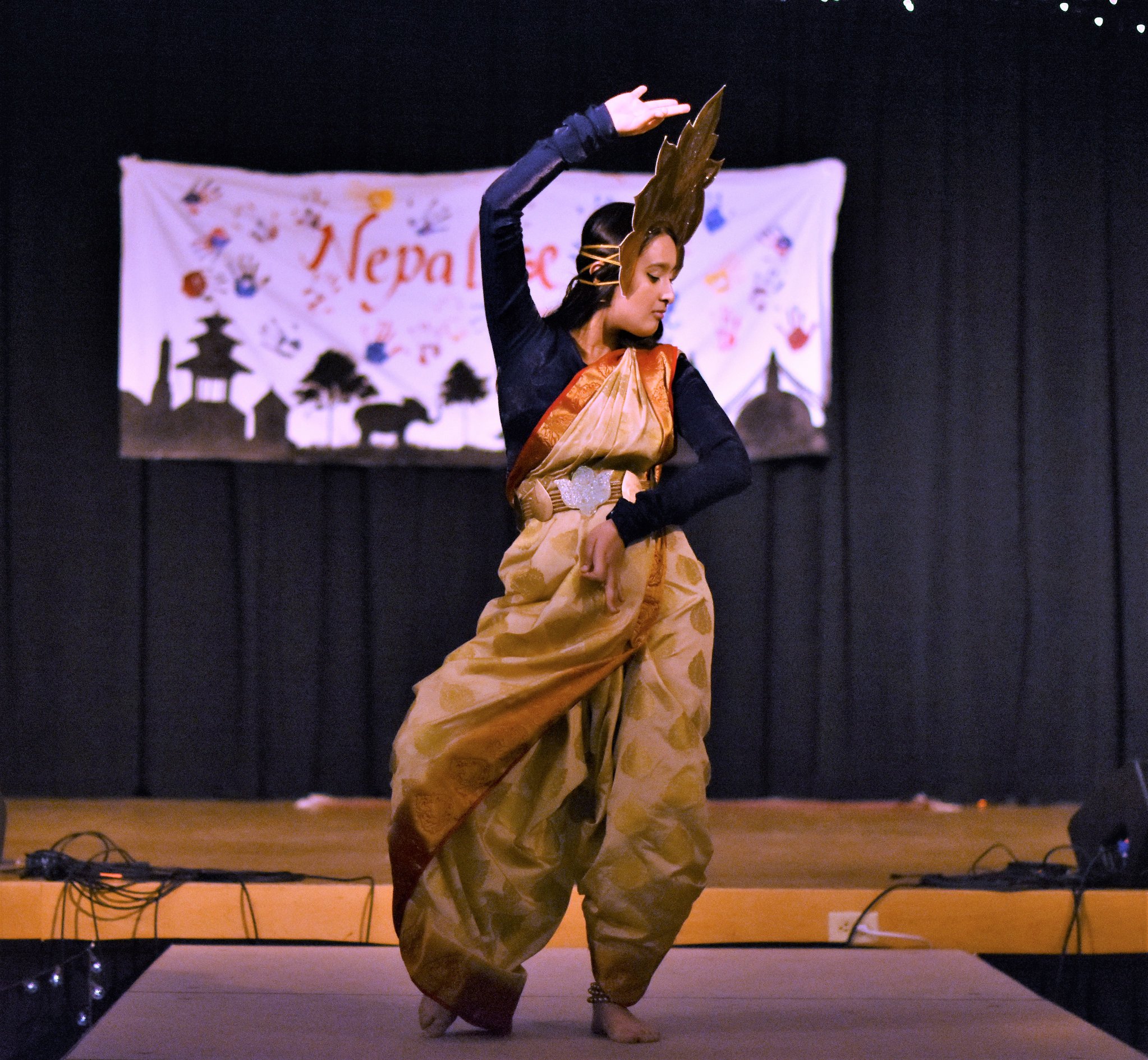 A woman dances at Nepalese Night. 
