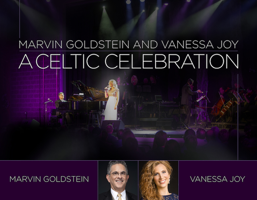 Event poster featuring photos of Marvin Goldstein and Vanessa Joy
