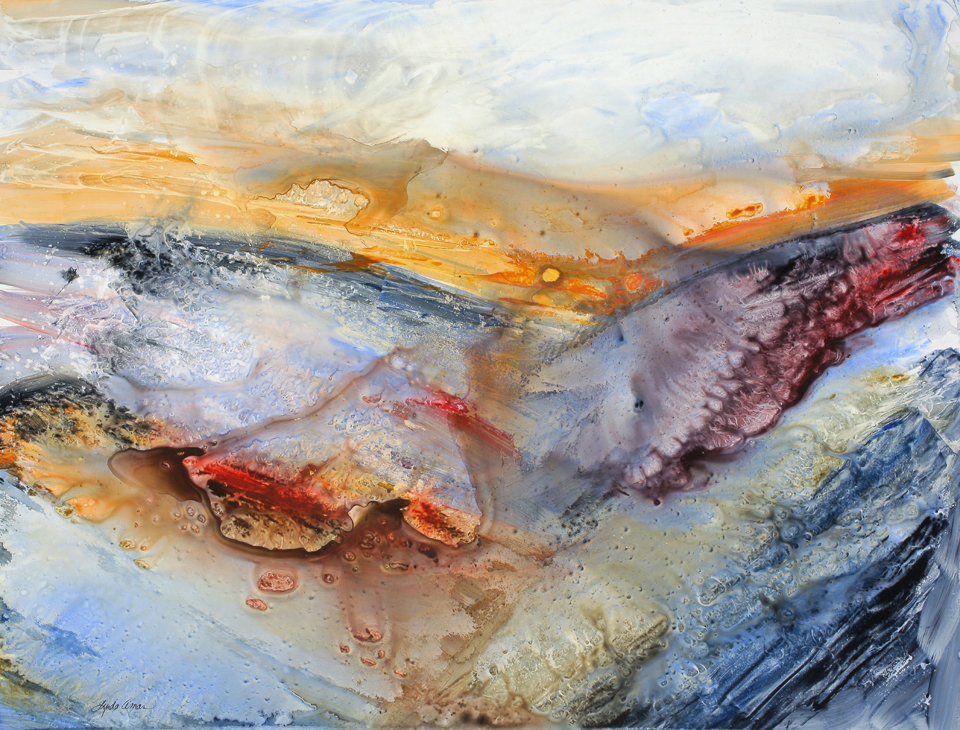 Ocean Wings abstract painting by Linda Aman.