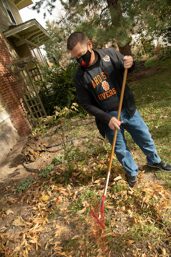 President Satterlee raking