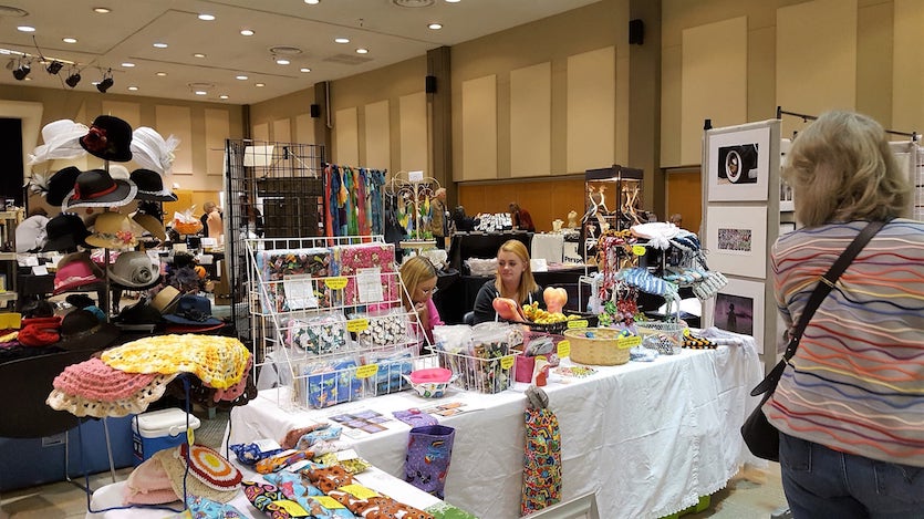 Photo of 2017 Holiday Fair tables with goods