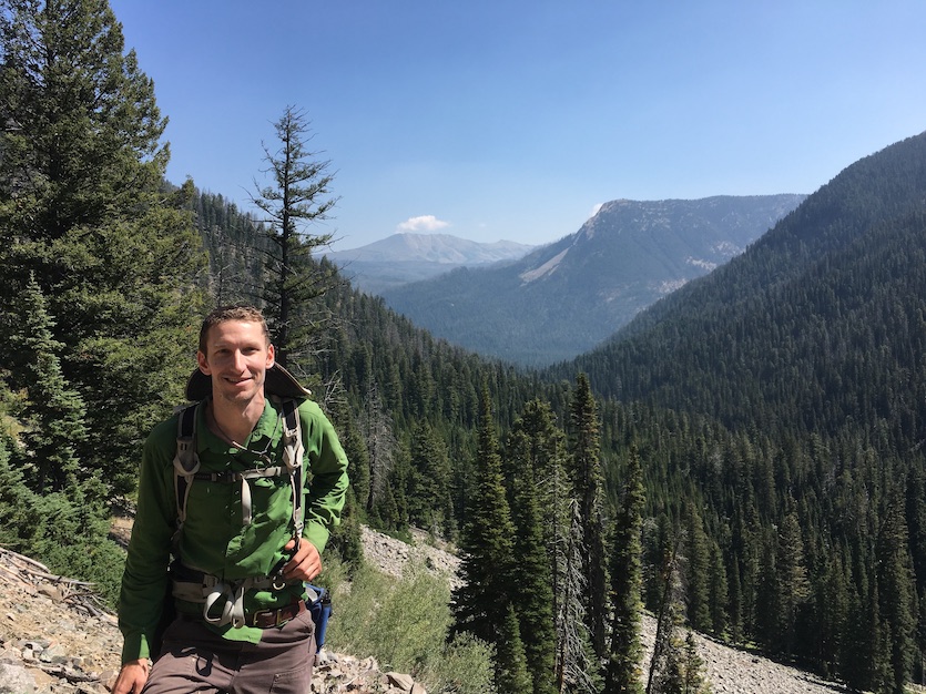 Dave Pearson posing in the mountains.