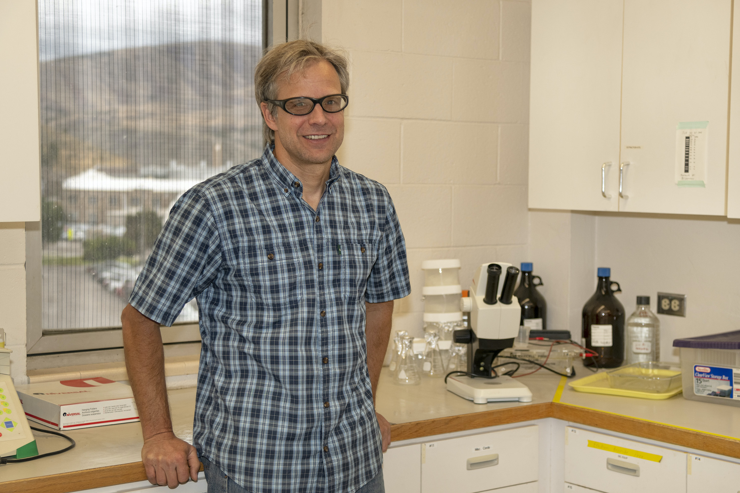 Ken Aho in his lab