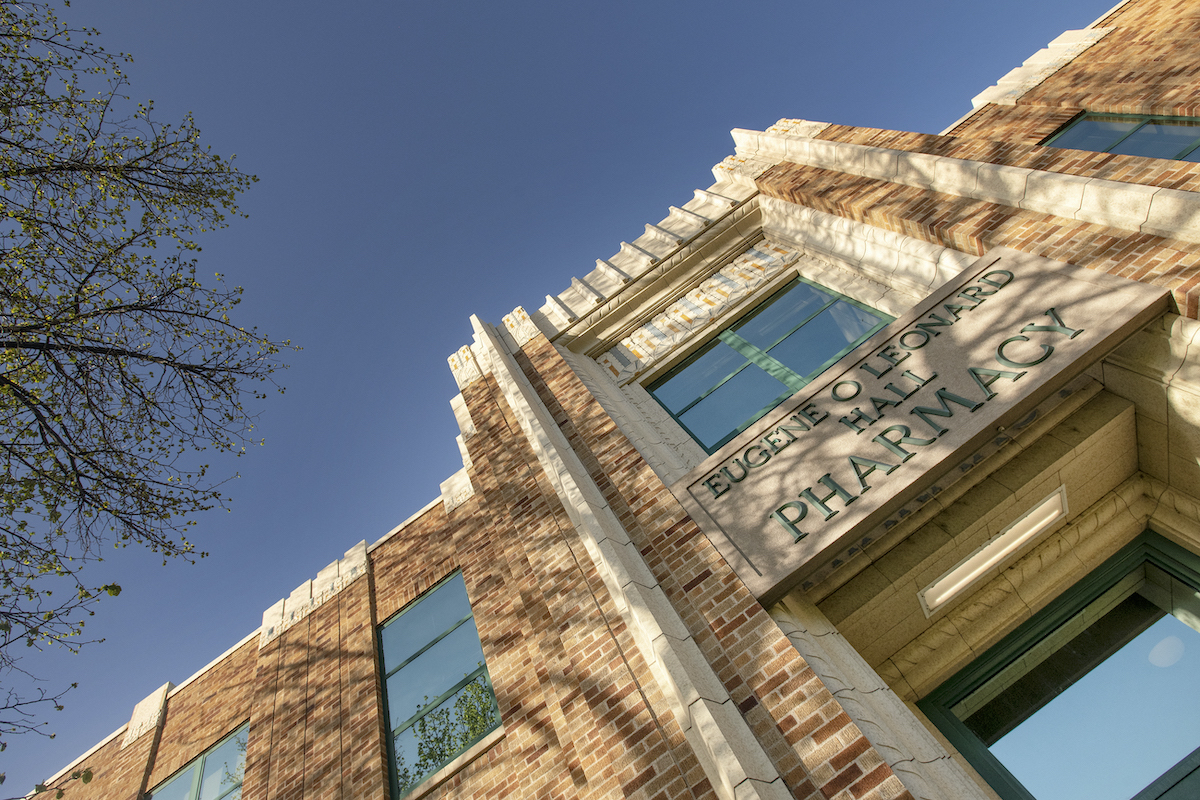 Photo of front of Leonard Hall Pharmacy Building