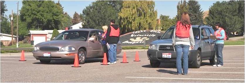 Photo of people participating in CarFit from previous year.