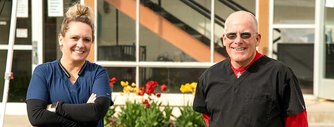 Medical professionals volunteering at ISU